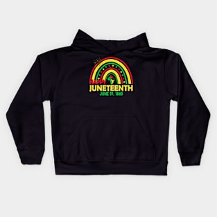 Happy Juneteenth Day Freedom Day Independence Day Rainbow Kids Hoodie